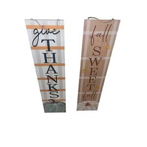 Set of 2 Autumn Porch Signs: Give Thanks & Fall Sweet Fall (This weeks special)
